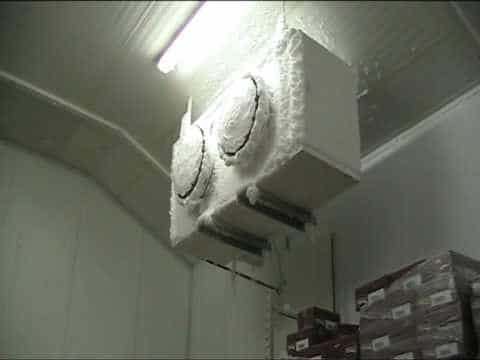 Ice crystals on a freezer room cooling unit - Allen Air & Refrigeration Freezer defrost Schedules