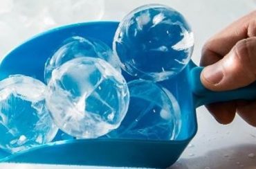 Tab of round balls of ice from Allen Air & Refrigeration Ice Machine